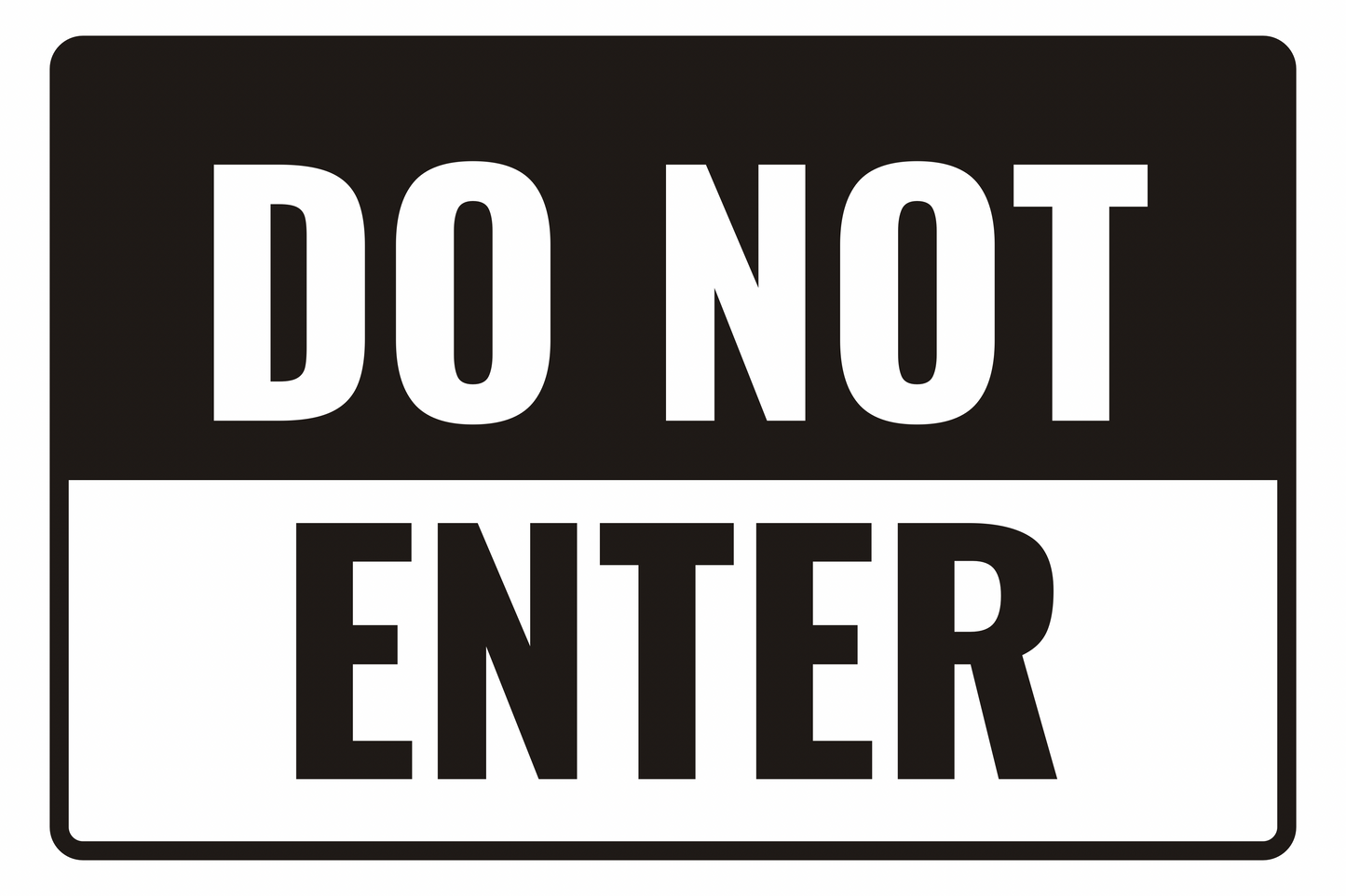 Do Not Enter – Black & White Peel-and-Stick Safety Sign (8.5 × 11 in)