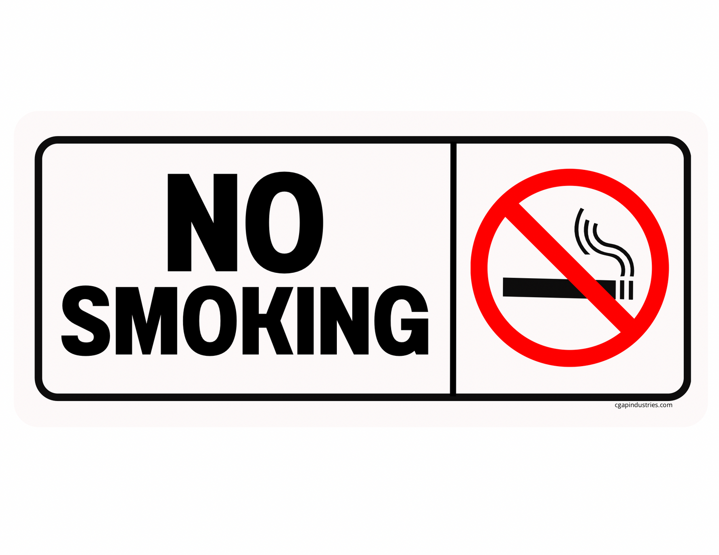 No Smoking Sign – Universal Safety Decal (8.5 × 4 in) | CGAP Safety
