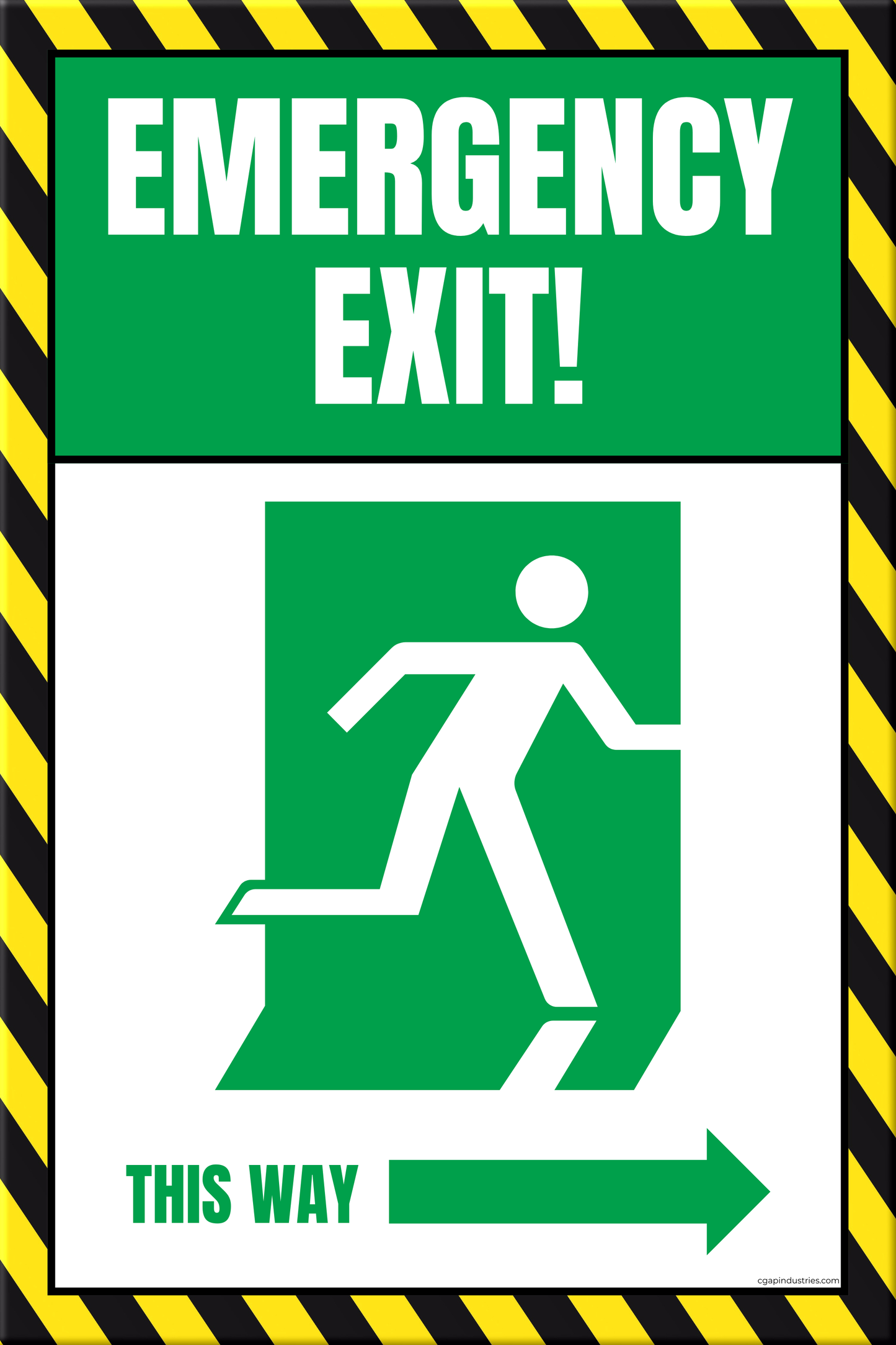 Emergency Exit – This Way Peel-and-Stick Safety Sign (8.5 × 11 in)