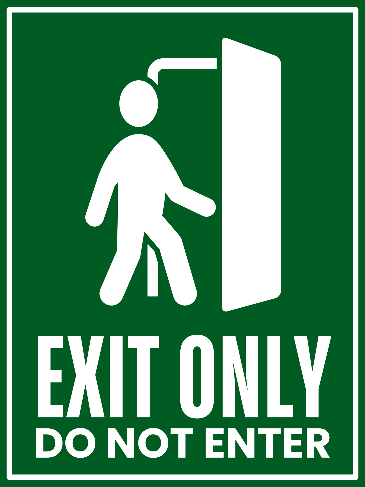 Exit Only / Do Not Enter Sign — Green Egress Safety Decal (8.5 × 11 in, Peel & Stick, Waterproof)