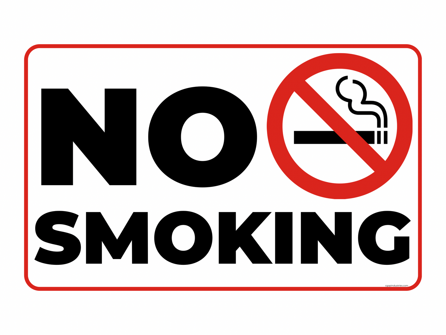 No Smoking Sign – OSHA-Compliant Red & White Safety Notice (8.5 × 11 in) | CGAP Safety