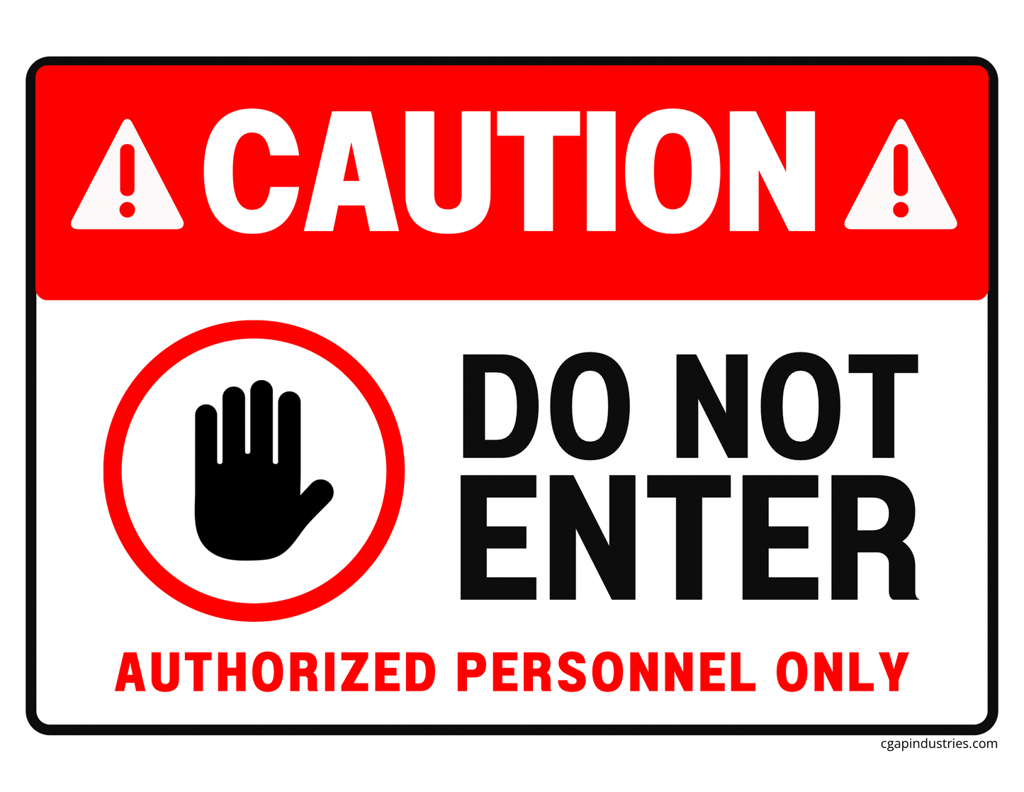 CAUTION — Do Not Enter | Authorized Personnel Only | Peel - and - Stick Safety Decal (8.5 × 11 in) - CGAP Industries