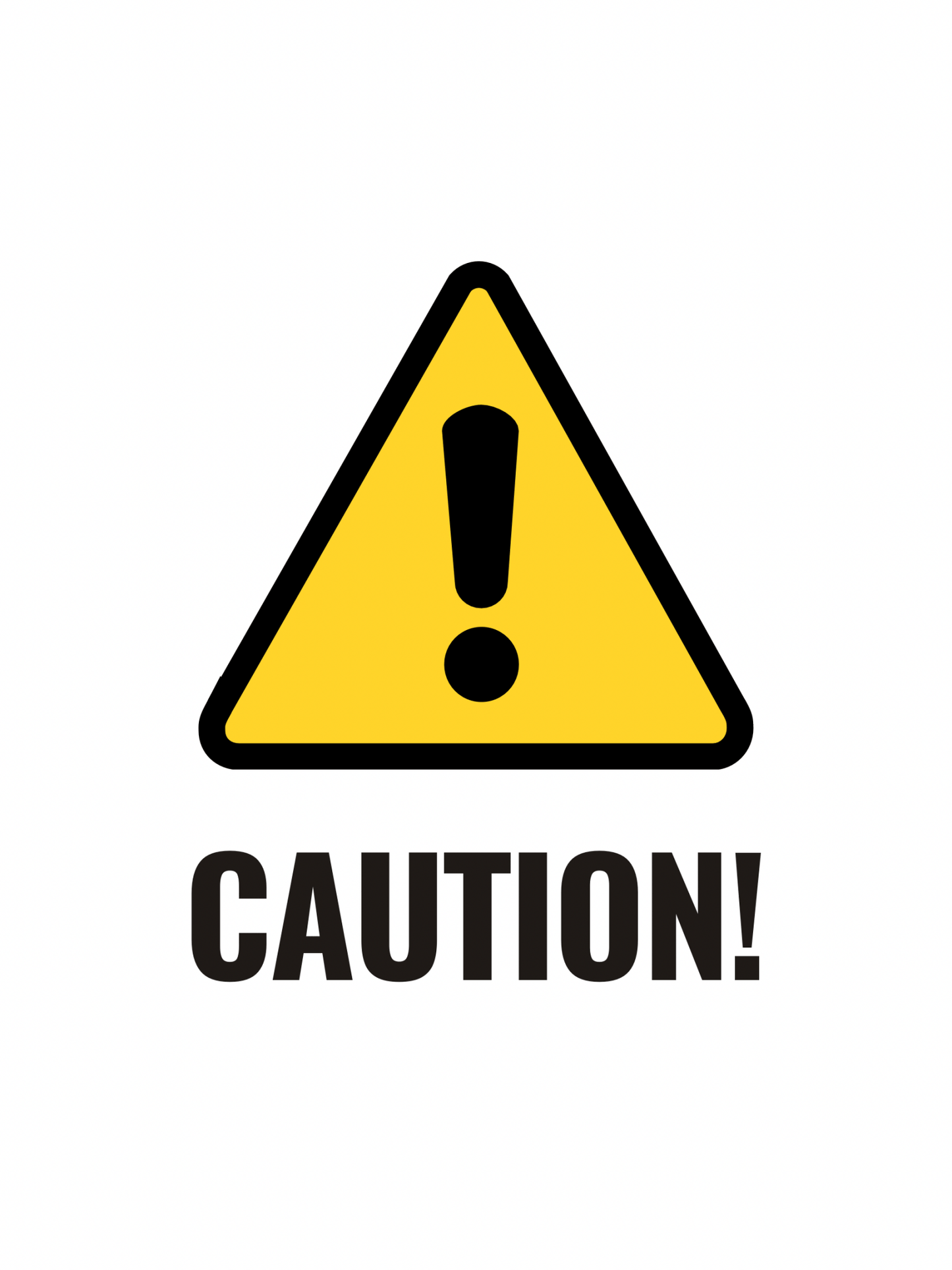 CAUTION! – OSHA - Style Safety Decal (8.5” x 11”) - CGAP Industries