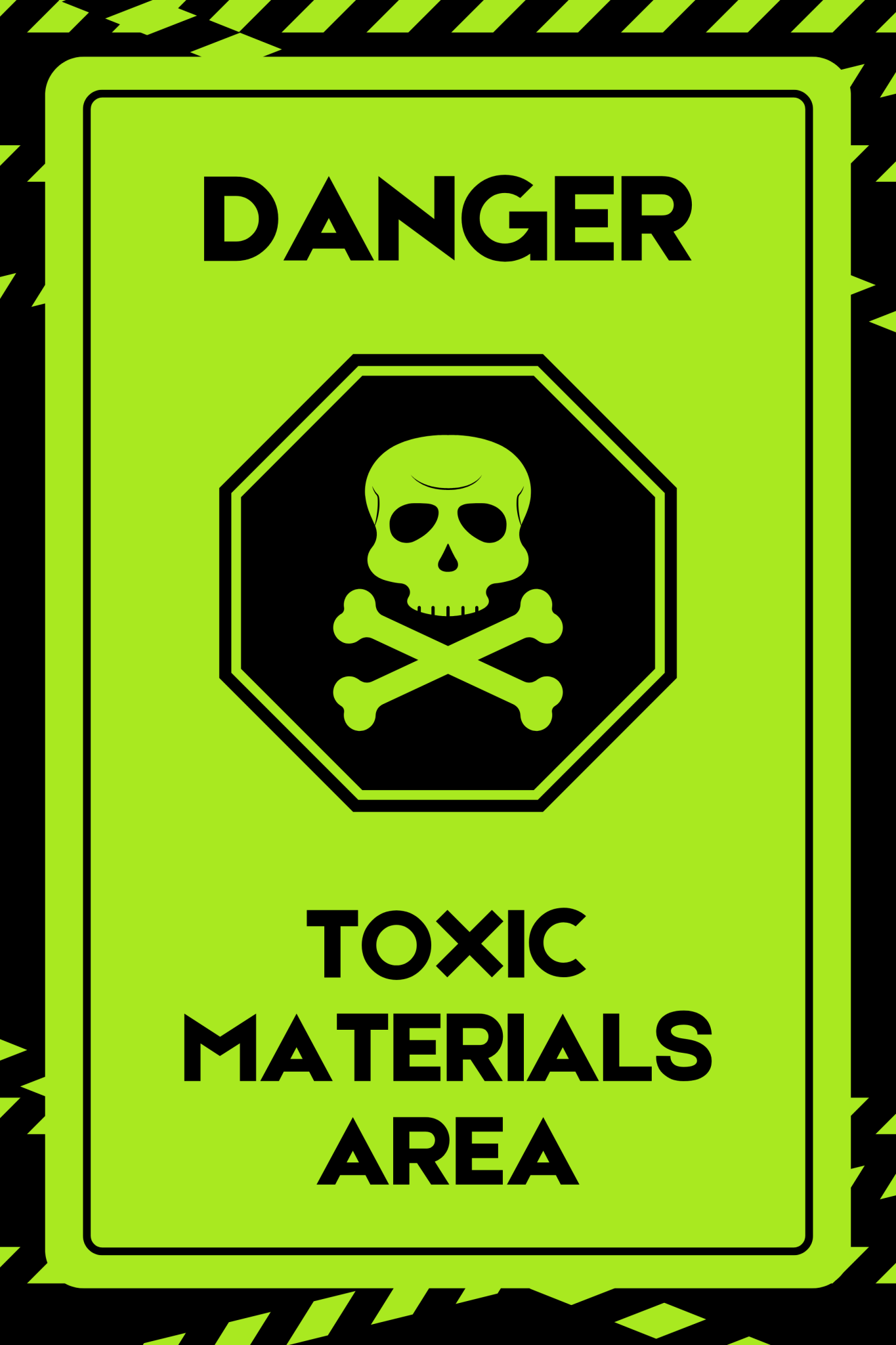 DANGER — Toxic Materials Area 8.5×11″ Safety Adhesive Decal - CGAP Industries