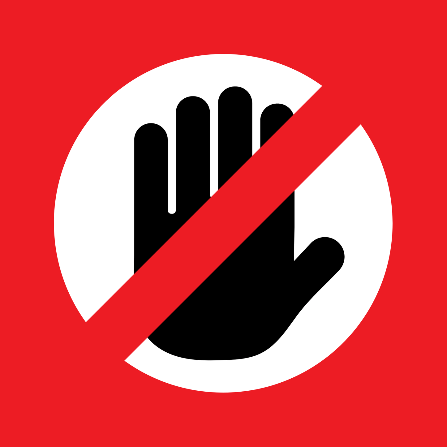 Do Not Touch / No Entry Hand Symbol (Red Circle) Peel - and - Stick Safety Sign (8.5 × 11 in) - CGAP Industries