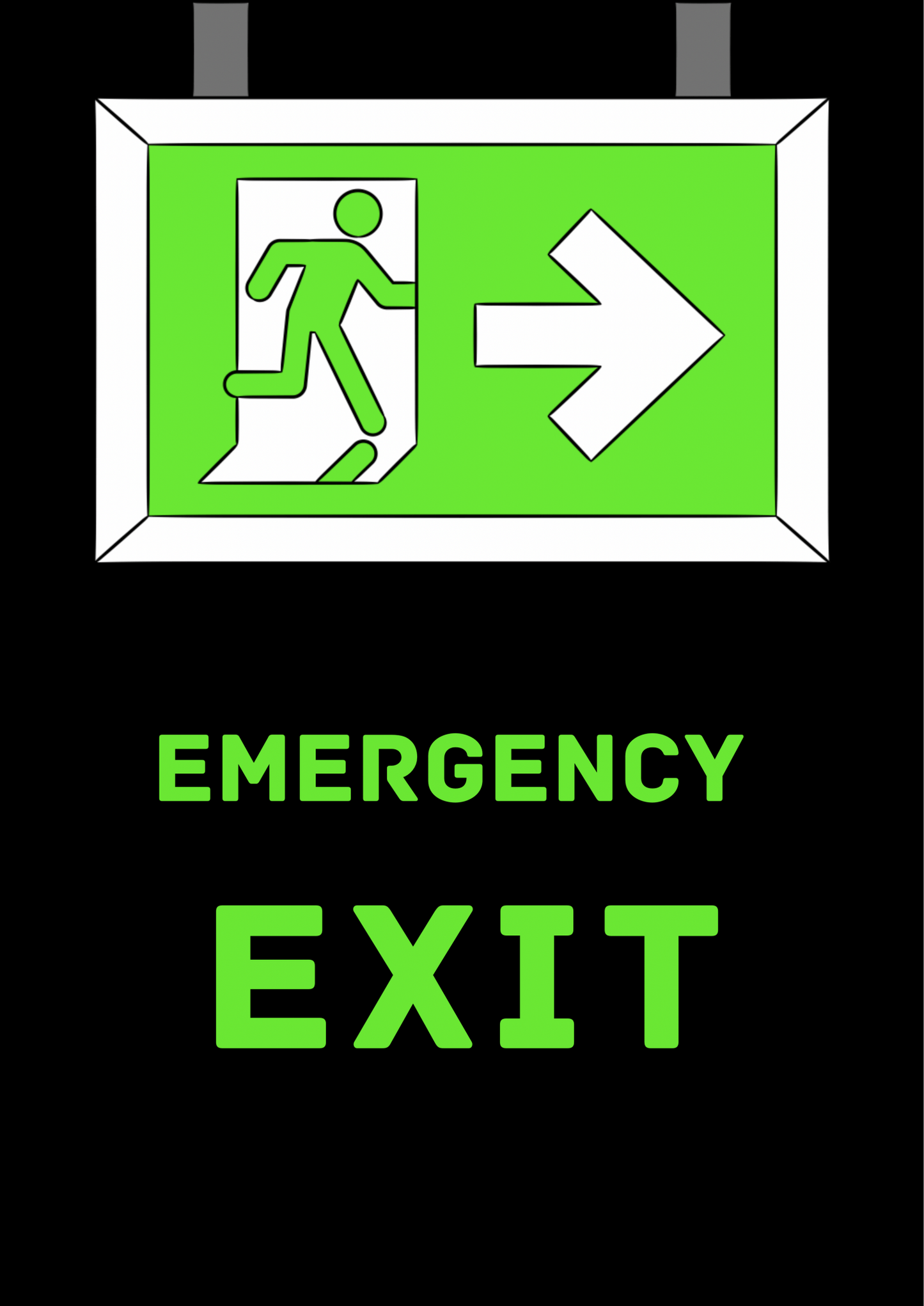 Emergency Exit Glow Green – Peel - and - Stick Safety Sign (8.5 × 11 in) - CGAP Industries