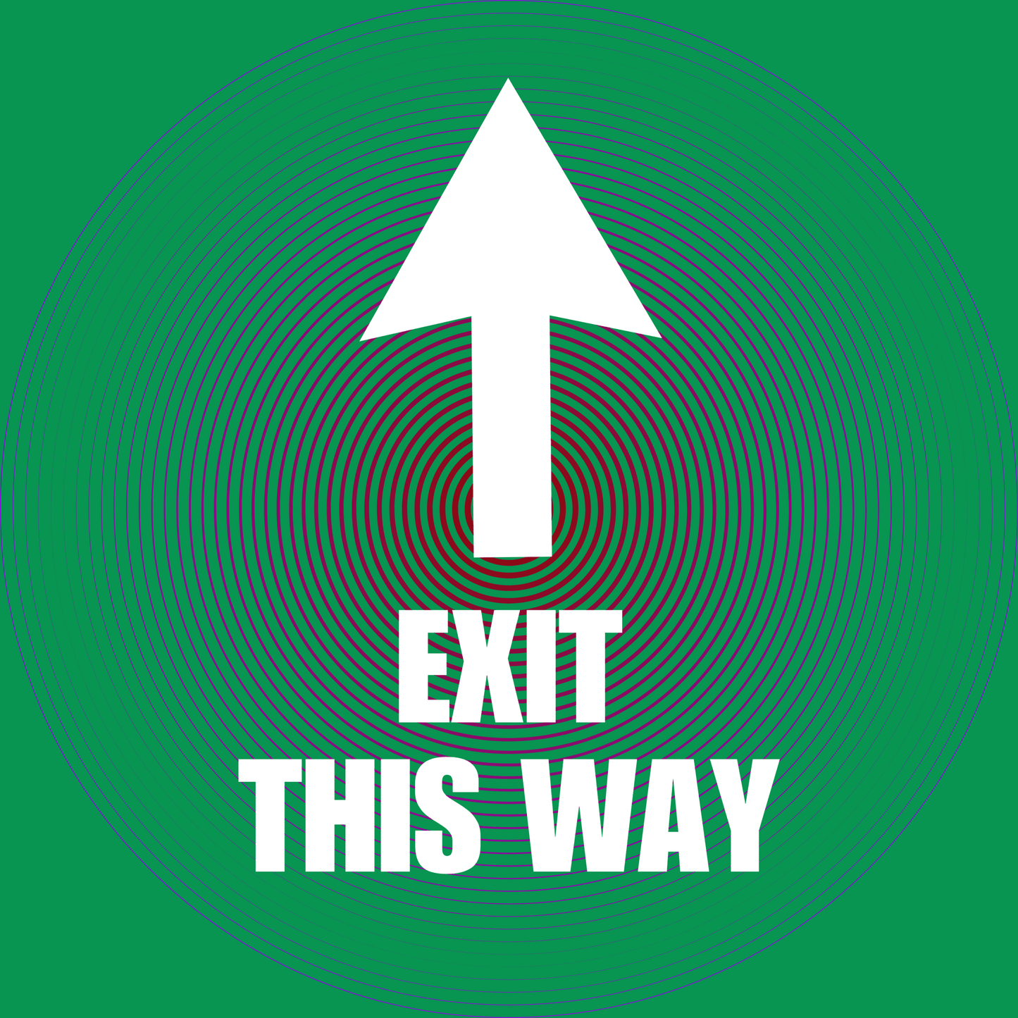 Exit This Way – Up Arrow (Green Circle) Peel - and - Stick Safety Sign (8.5 × 11 in) - CGAP Industries