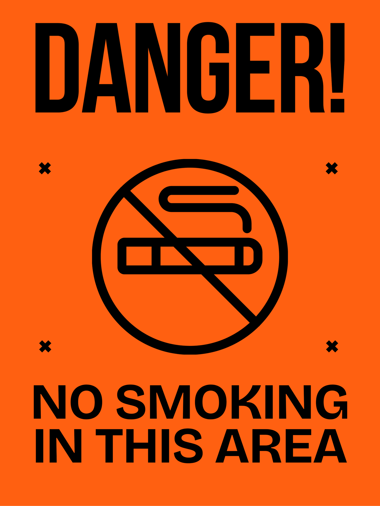No Smoking Sign – DANGER Orange Industrial Design | Indoor/Outdoor Safety Decal (8.5 × 11 in) | CGAP Safety - CGAP Industries