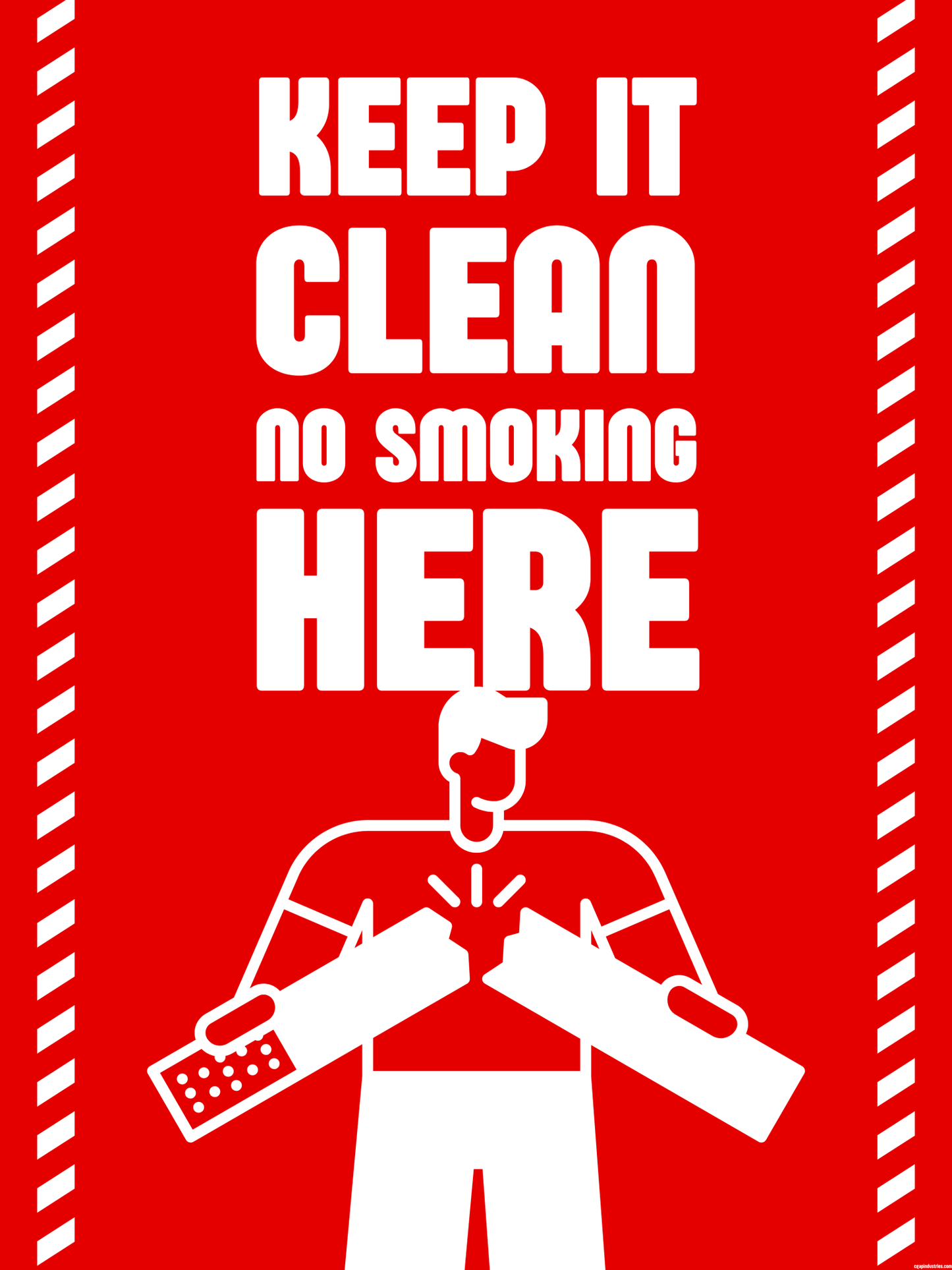 No Smoking Sign – “Keep It Clean” Red Graphic Design | Indoor/Outdoor Safety Decal (8.5 × 11 in) | CGAP Safety - CGAP Industries