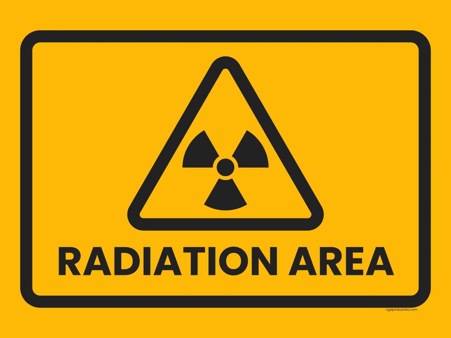 Radiation Area Sign – Yellow & Black Hazard Symbol | Indoor/Outdoor Safety Decal (8.5 × 11 in) | CGAP Safety - CGAP Industries