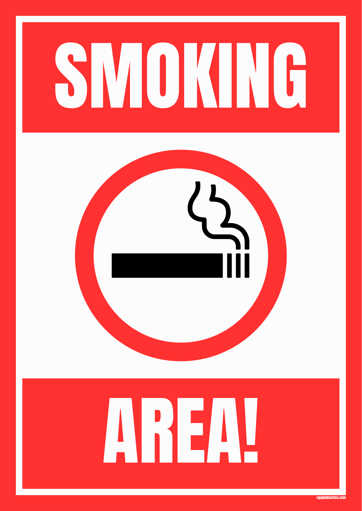 Smoking Area Sign – Designated Smoking Zone Marker | Indoor/Outdoor Safety Decal (8.5 × 11 in) | CGAP Safety - CGAP Industries