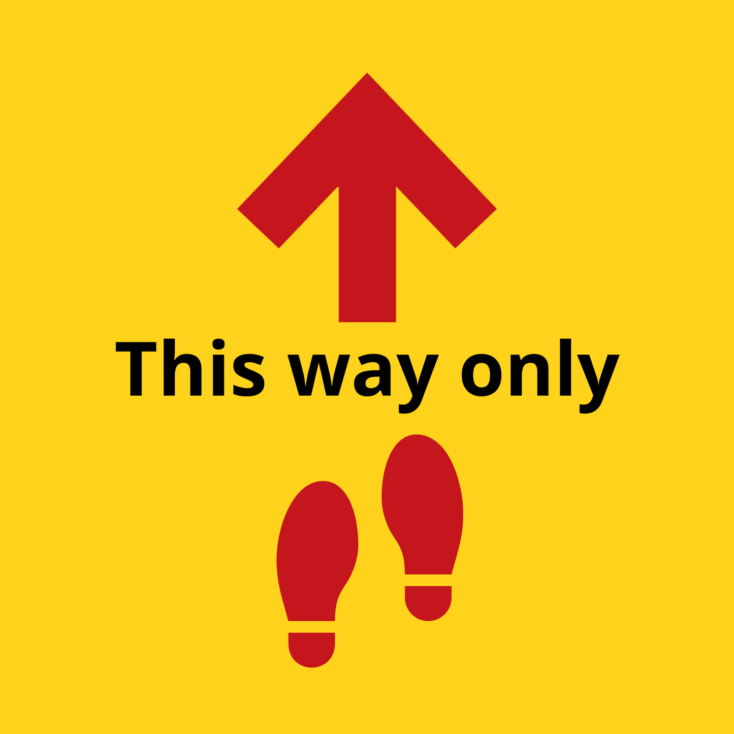 This Way Only — Directional Arrow Safety Sign (8.5 × 11 in, Peel & Stick, Waterproof) - CGAP Industries