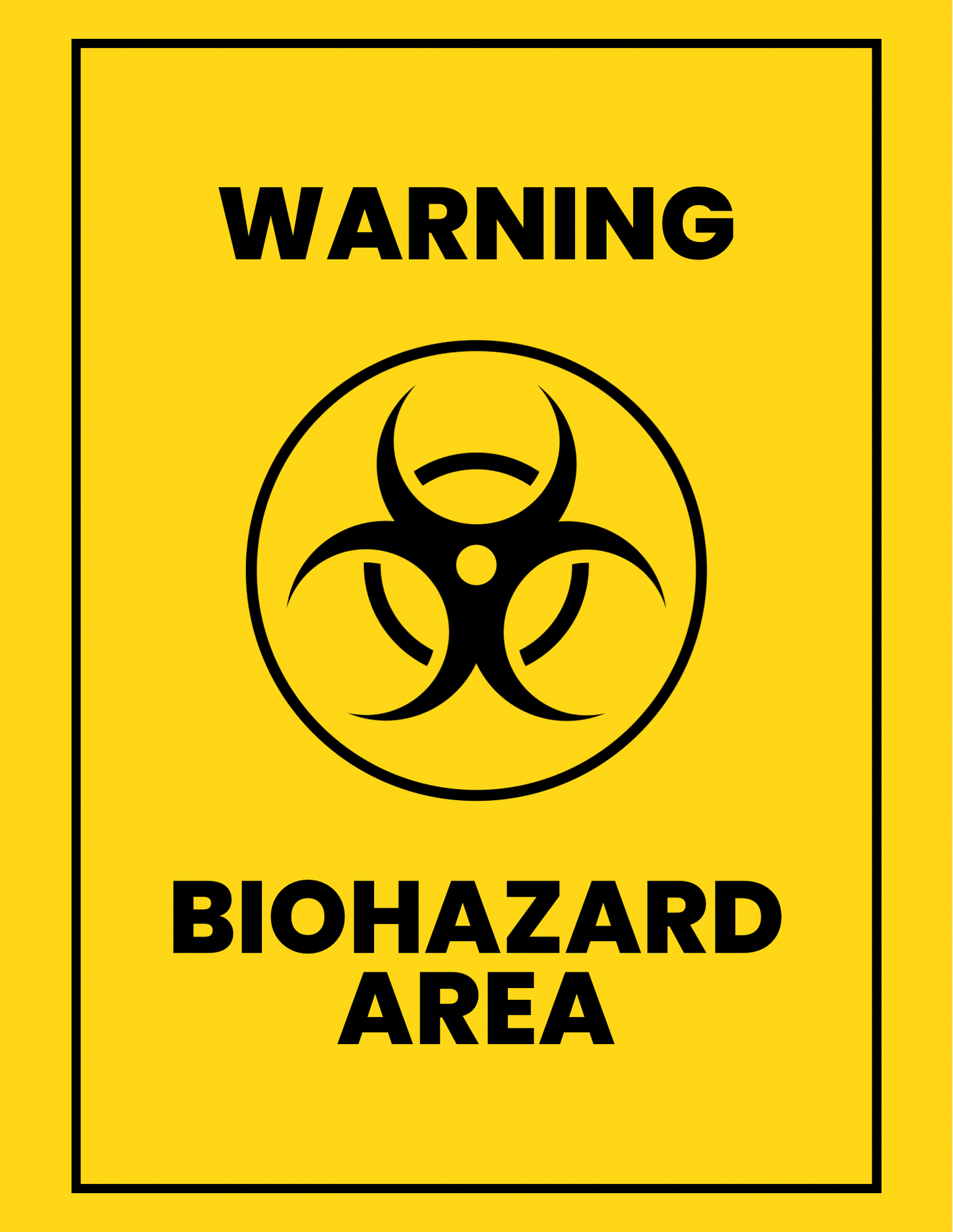 Warning: Biohazard Area — 8.5” × 11” Waterproof Safety Decal Sign (OSHA Style) - CGAP Industries