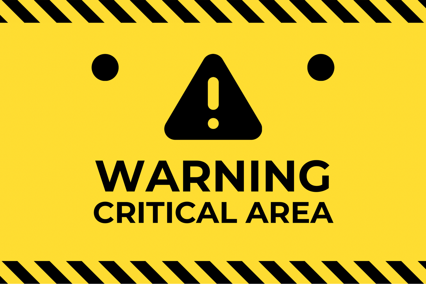 Warning – Critical Area (8.5” x 11”) Waterproof Adhesive Decal - CGAP Industries
