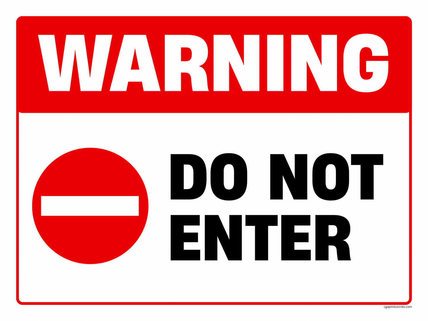 WARNING — Do Not Enter | Peel - and - Stick Safety Decal (8.5 × 11 in) - CGAP Industries