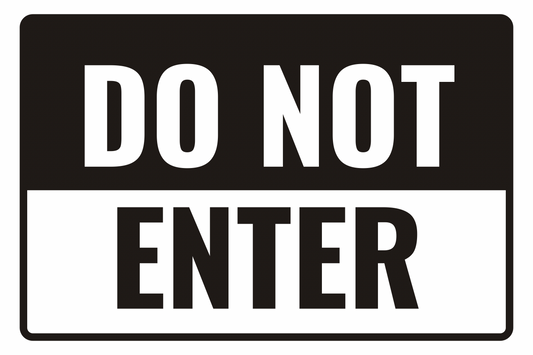 Do Not Enter – Black & White Peel-and-Stick Safety Sign (8.5 × 11 in)