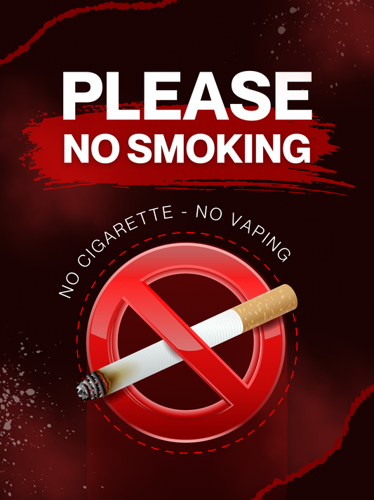Please No Smoking” Sign – Modern Red Design | No Cigarette, No Vaping | CGAP Safety