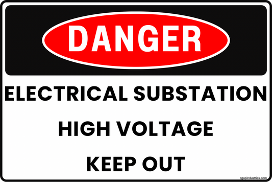 Danger Electrical Substation Sign – High Voltage Keep Out, 8x12 Rust-Resistant Aluminum Utility Power Warning Sign by CGAP Safety