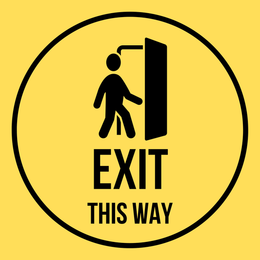 EXIT This Way — Directional Safety Sign (8.5 × 11 in, Peel & Stick, Waterproof)