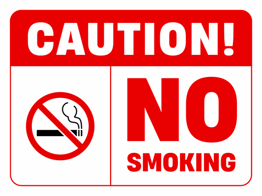Caution No Smoking Sign – Red & White Safety Decal | Indoor/Outdoor Use (8.5 × 11 in) | CGAP Safety
