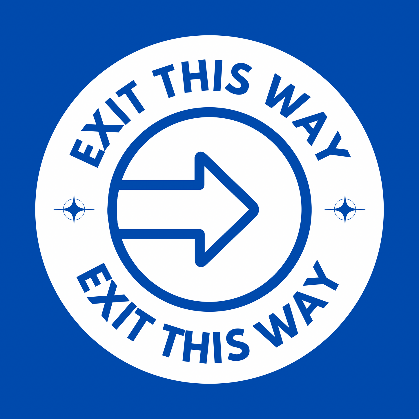 Exit This Way – Right Arrow (Blue Circle) Peel-and-Stick Safety Sign (8.5 × 11 in)