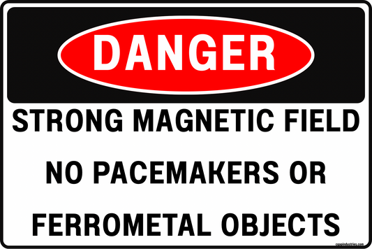 Danger Strong Magnetic Field Sign – No Pacemakers or Ferrometal Objects, 8x12 Rust-Resistant Aluminum High Visibility Safety Sign for MRI/Industrial Magnet Areas by CGAP Safety