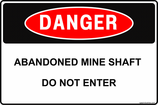 Danger Abandoned Mine Shaft Sign – Fall Hazard, Keep Out / Do Not Enter – 8x12 Rust-Resistant Aluminum Safety Sign by CGAP Safety