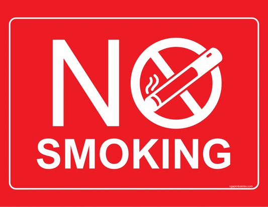 No Smoking Sign – Red Background High Visibility Safety Decal (8.5 × 11 in) | CGAP Safety