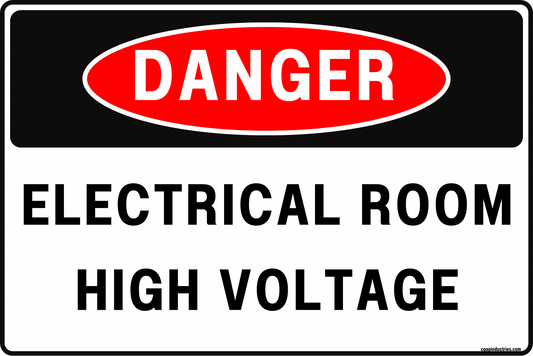 Danger Electrical Room Sign – High Voltage, 8x12 Rust-Resistant Aluminum Safety Sign for Utility, Maintenance, Industrial Facilities, Mechanical/Electrical Rooms by CGAP Safety