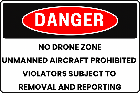 Danger No Drone Zone Sign – UAS/Drone Takeoff & Landing Prohibited, Violators Reported – 8x12 Rust-Resistant Aluminum, UV-Resistant Outdoor Warning Sign by CGAP Safety