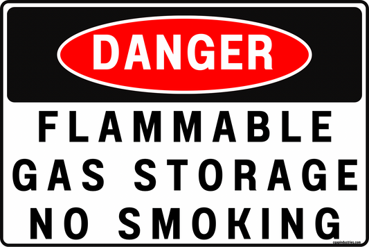 Danger Flammable Gas Storage No Smoking Sign – 8x12 Rust-Resistant Aluminum, UV-Resistant Outdoor Safety Sign, Pre-Drilled for Easy Mounting – by CGAP Safety