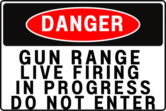 Danger Gun Range Sign – Live Firing In Progress, Do Not Enter – 8x12 Rust-Resistant Aluminum, UV-Resistant Outdoor Safety Sign, Pre-Drilled for Easy Mounting by CGAP Safety