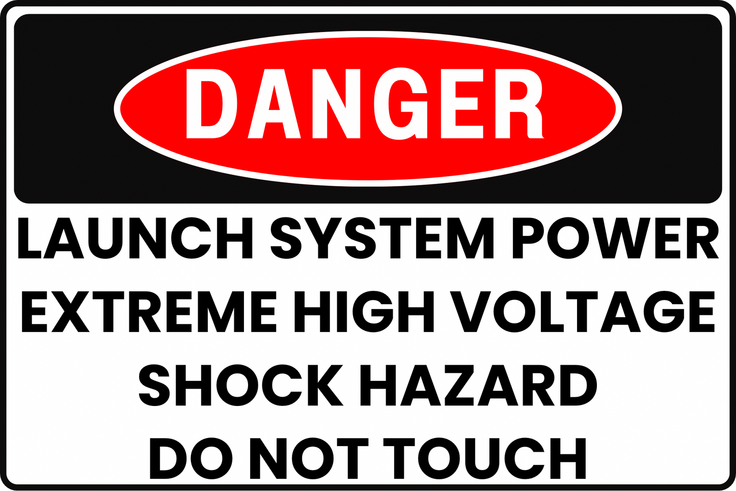ROLLER COASTER LAUNCH SYSTEM EXTREME HIGH VOLTAGE DANGER SAFETY SIGN, 8X12 RUST-RESISTANT ALUMINUM WITH UV-RESISTANT GRAPHICS BY CGAP SAFETY