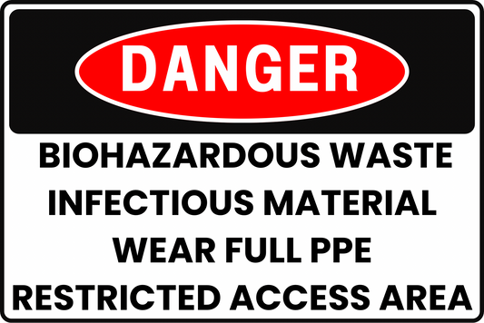 DANGER BIOHAZARDOUS WASTE INFECTIOUS MATERIAL AREA SAFETY SIGN FOR LABORATORIES & RESEARCH FACILITIES, 8X12 RUST-RESISTANT ALUMINUM WITH UV-RESISTANT GRAPHICS BY CGAP SAFETY