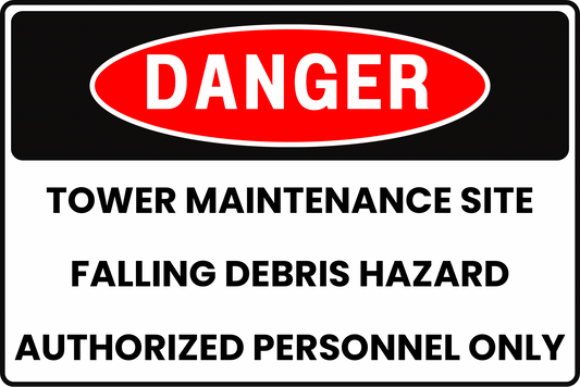 DANGER WATER TOWER MAINTENANCE SITE FALLING DEBRIS AND CRUSH RISK SAFETY SIGN, 8X12 RUST-RESISTANT ALUMINUM WITH UV-RESISTANT BY CGAP SAFETY