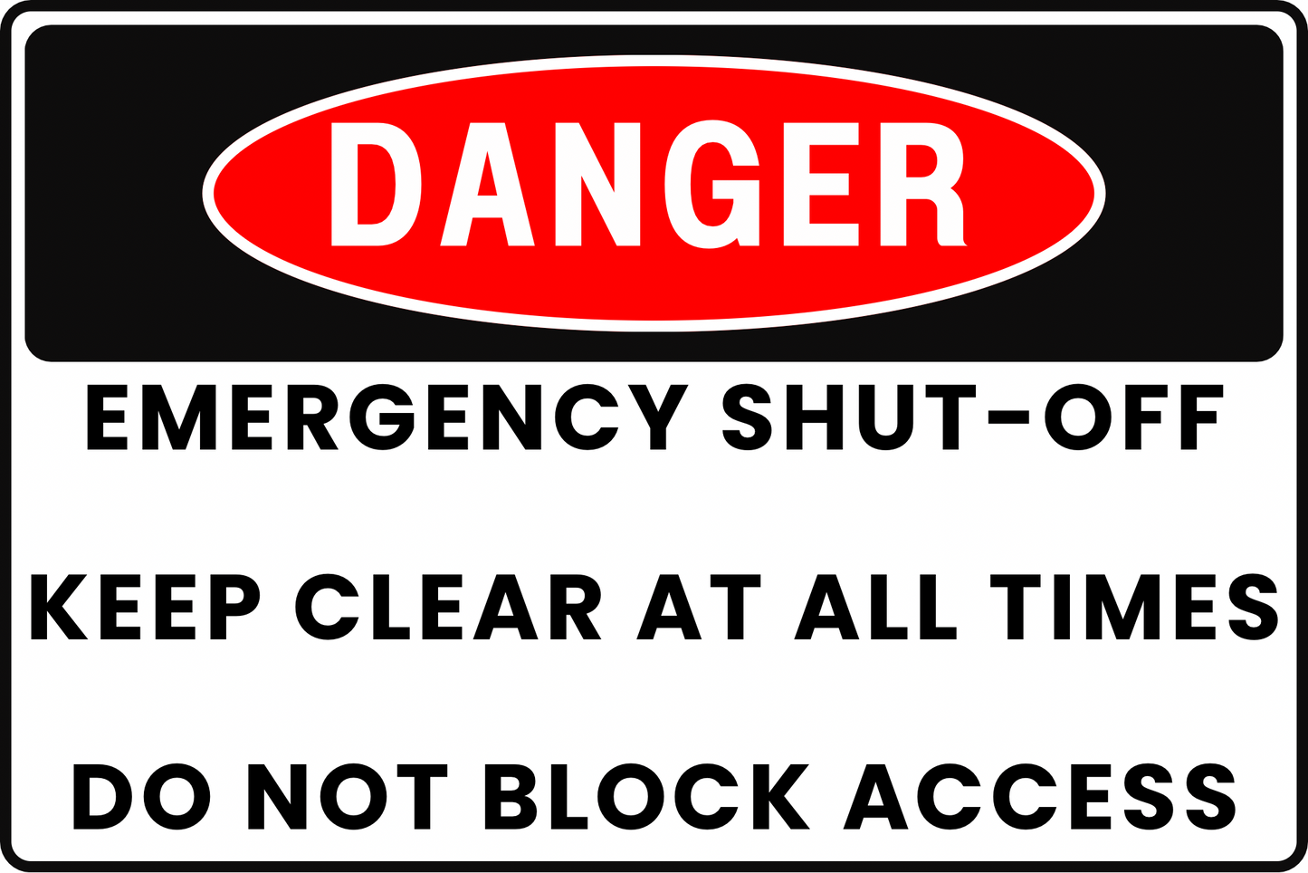 FUEL DEPOT EMERGENCY SHUT-OFF ACCESS DANGER SAFETY SIGN, 8X12 RUST-RESISTANT ALUMINUM WITH UV-RESISTANT BY CGAP SAFETY
