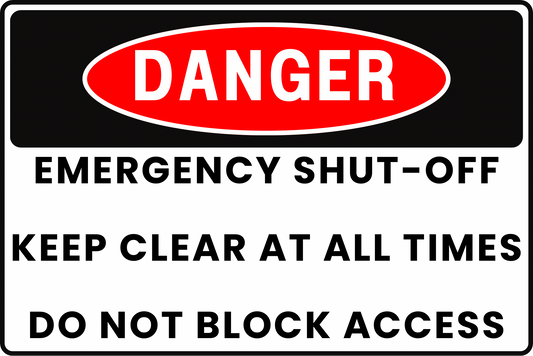 FUEL DEPOT EMERGENCY SHUT-OFF ACCESS DANGER SAFETY SIGN, 8X12 RUST-RESISTANT ALUMINUM WITH UV-RESISTANT BY CGAP SAFETY