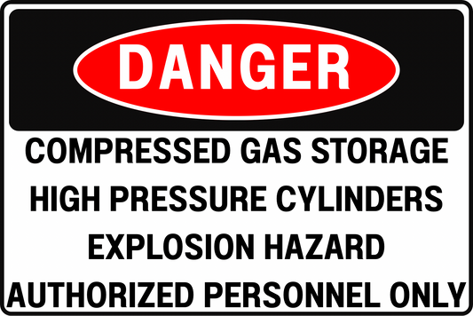 COMPRESSED GAS DANGER SIGN – EXPLOSION HAZARD – FOR OPERATIONS AND MAINTENANCE HUBS – 8X12 UV-RESISTANT, RUST-RESISTANT ALUMINUM – PROFESSIONAL FACILITY GRADE – BY CGAP SAFETY