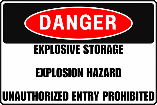 IGNITION HAZARD STORAGE AREA DANGER SIGN – EXPLOSION RISK – FOR HAZARDOUS MATERIAL FACILITIES – 8X12 UV-RESISTANT, RUST-RESISTANT ALUMINUM – PROFESSIONAL FACILITY GRADE – BY CGAP SAFETY