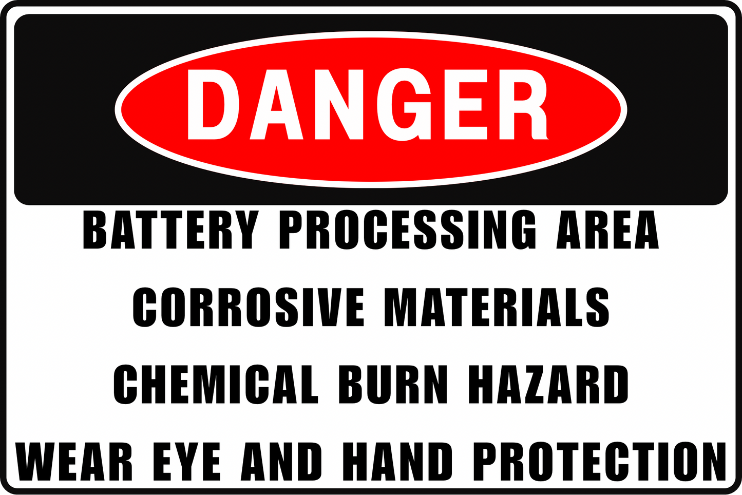 LEAD ACID BATTERY SORTING DANGER SIGN – CHEMICAL BURN HAZARD – FOR INDUSTRIAL BATTERY RECYCLING – 8X12 UV-RESISTANT RUST-RESISTANT ALUMINUM – PROFESSIONAL FACILITY GRADE – BY CGAP SAFETY
