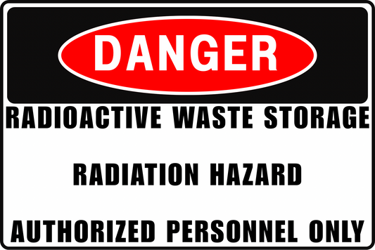 RADIOACTIVE WASTE DANGER SIGN – REGULATED EXPOSURE AREA EXPOSURE HAZARD – FOR NUCLEAR LAB FACILITY – 8X12 UV-RESISTANT, RUST-RESISTANT ALUMINUM – PROFESSIONAL FACILITY GRADE – BY CGAP SAFETY