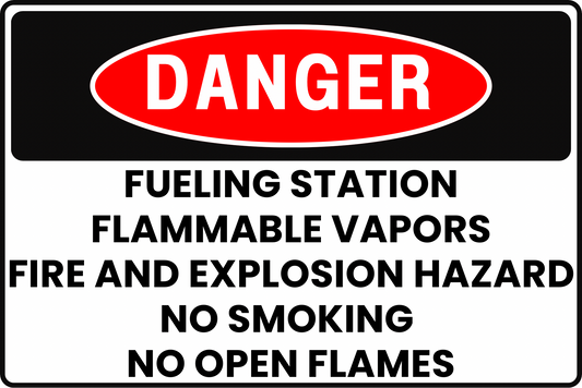 FUEL DEPOT DANGER SIGN – FIRE AND EXPLOSION PREVENTION – FOR FUELING STATIONS – 8X12 UV-RESISTANT, RUST-RESISTANT ALUMINUM – PROFESSIONAL FACILITY GRADE – BY CGAP SAFETY
