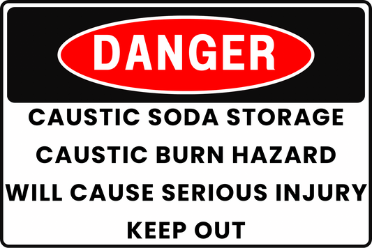 CAUSTIC CHEMICAL DANGER SIGN – CORROSIVE EXPOSURE – FOR PULP AND PAPER MILLS – 8X12 UV - RESISTANT, RUST - RESISTANT ALUMINUM – PROFESSIONAL FACILITY GRADE – BY CGAP SAFETY - CGAP Industries