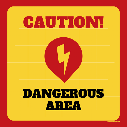 CAUTION! Dangerous Area — Warning Sign (8.5 × 11 in, Peel & Stick, Waterproof) - CGAP Industries