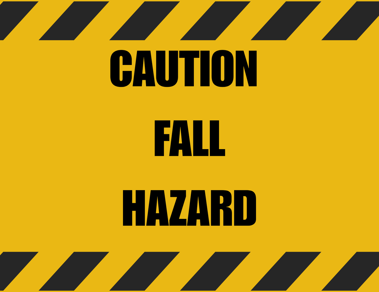 Caution Fall Hazard Signs - 8.5x11 Inch Vinyl Warning Labels - CGAP Industries