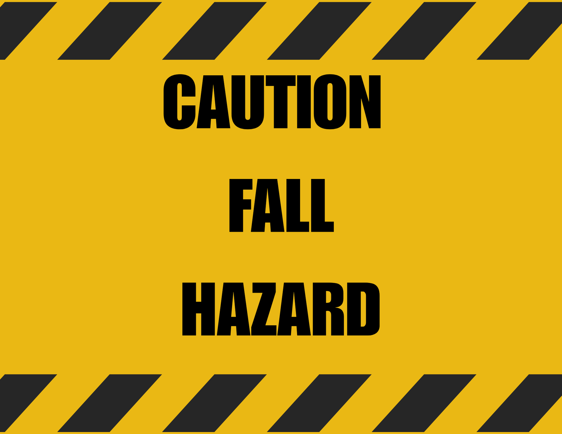 Caution Fall Hazard Signs - 8.5x11 Inch Vinyl Warning Labels - CGAP Industries