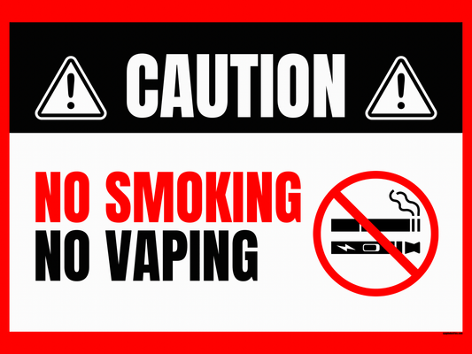 Caution – No Smoking No Vaping Sign | OSHA - Style Safety Decal (8.5 × 11 in) - CGAP Industries