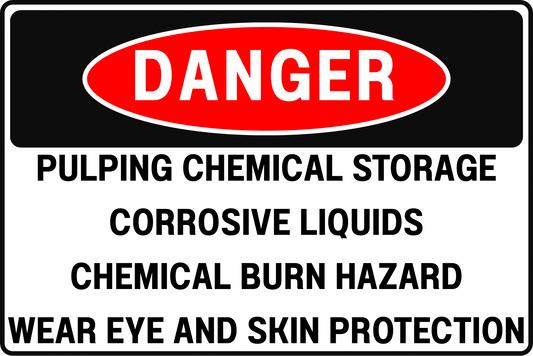 CHEMICAL BURN DANGER SIGN – CORROSIVE LIQUIDS – FOR CHEMICAL PROCESSING – 8X12 UV - RESISTANT, RUST - RESISTANT ALUMINUM – PROFESSIONAL FACILITY GRADE – BY CGAP SAFETY - CGAP Industries