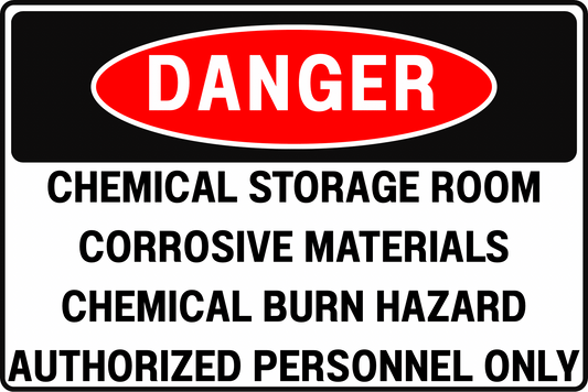 CHEMICAL DANGER SIGN – CORROSIVE BURN HAZARD – FOR OPERATIONS AND MAINTENANCE HUBS – 8X12 UV - RESISTANT, RUST - RESISTANT ALUMINUM – PROFESSIONAL FACILITY GRADE – BY CGAP SAFETY - CGAP Industries