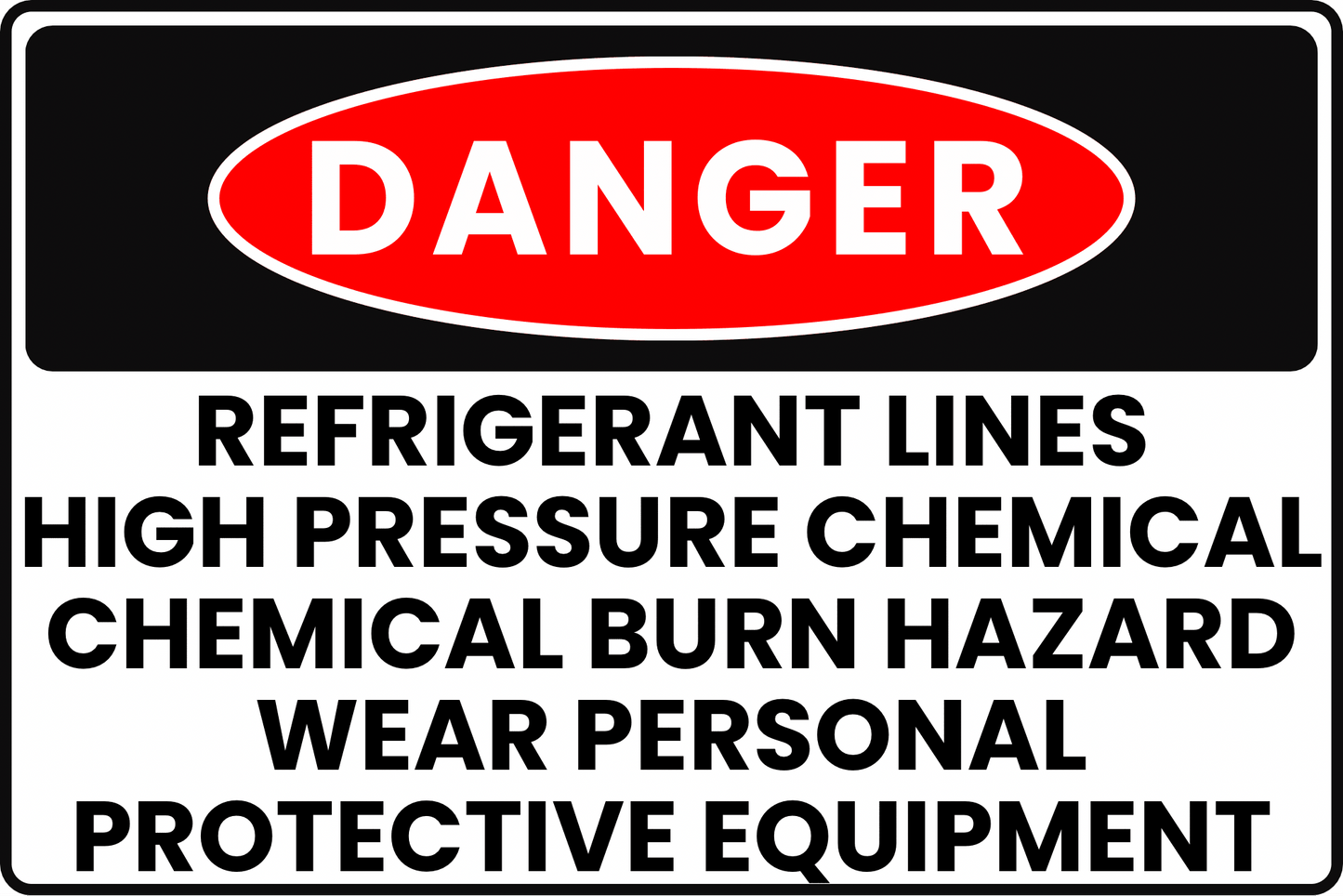 CHILLER PLANT DANGER SIGN – REFRIGERANT CHEMICAL HAZARD – FOR HVAC SYSTEMS – 8X12 UV - RESISTANT, RUST - RESISTANT ALUMINUM – PROFESSIONAL FACILITY GRADE – BY CGAP SAFETY - CGAP Industries